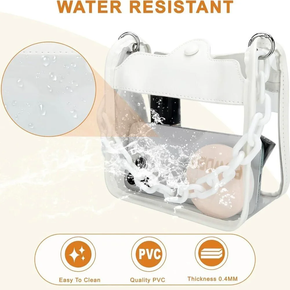 Small Clear Crossbody Bag for Stadium Events Transparent Handbag for Concerts - Picture 3 of 8